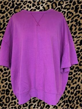 Athleta Purple Oversized Short-Sleeve Sweatshirt